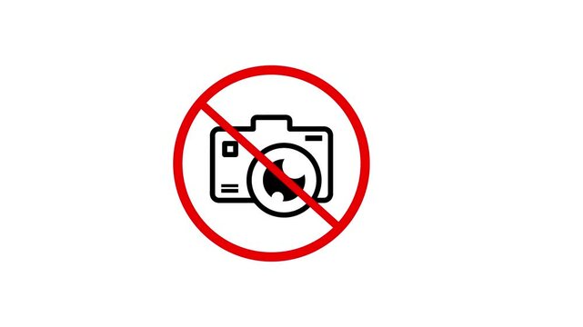 Prohibition of recording or taking pictures. A sign prohibiting the use of cameras or mobile phones for taking photos and recording