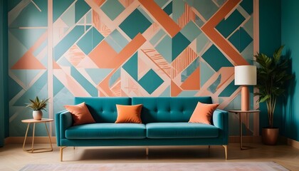 Photo interior modern design room 3d illustration;