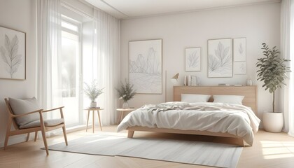 Photo interior modern design room 3d illustration;