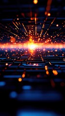 Abstract 3D grid representing a website s architecture, backend development visualization, digital infrastructure