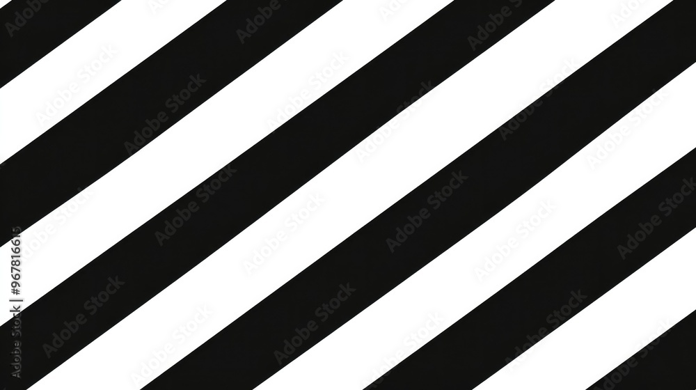 Poster a seamless striped pattern with bold, diagonal stripes in alternating black and white, creating a mo