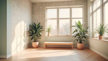 Photo interior modern design room 3d illustration;