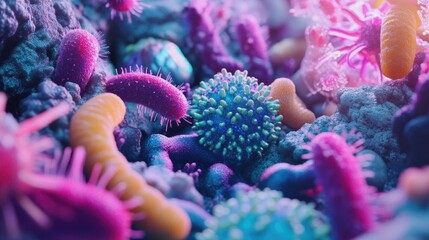 Obraz premium Colorful underwater life close up.