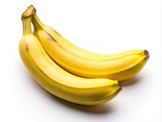 Two ripe bananas on white background