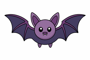 Fototapeta premium Silhouette of a flying colorful bat isolated on a white background.