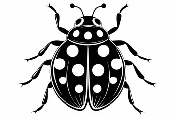 ladybird insect silhouette vector illustration