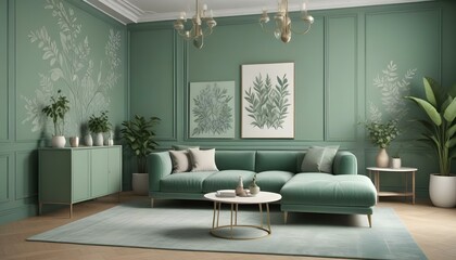 Photo interior modern design room 3d illustration;