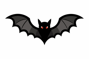 Obraz premium Silhouette of a flying black bat isolated on a white background.