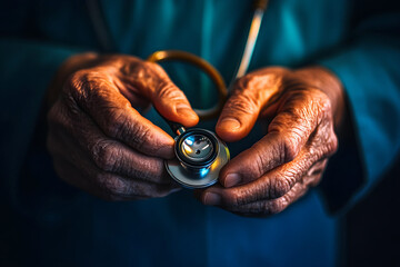 Experienced Hands Holding Stethoscope