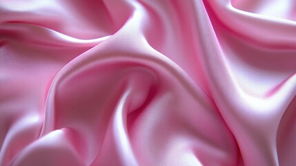Obraz premium Pink Satin Fabric Close Up