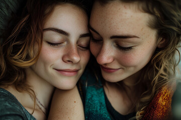Intimate Connection Between Two Women - Close-Up Portrait