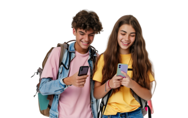 couple with backpack