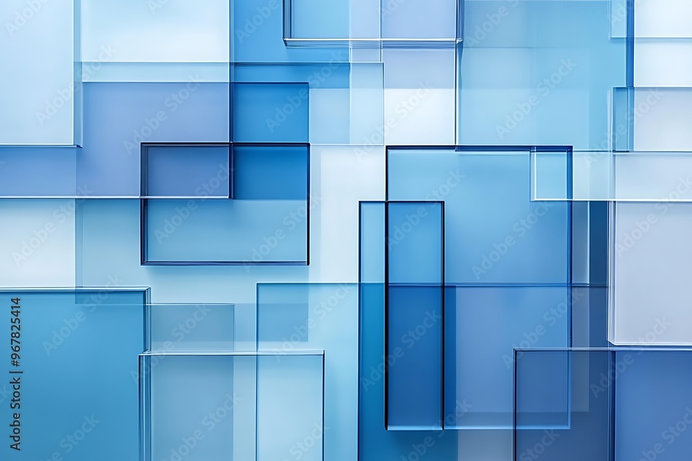 Poster abstract blue background with squares