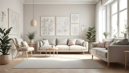 Photo interior modern design room 3d illustration;