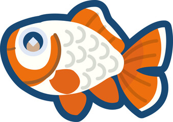 かわいい金魚（六鱗）のイラスト