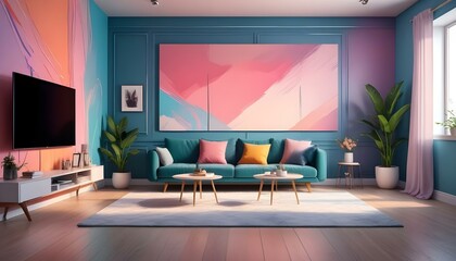 Photo interior modern design room 3d illustration;