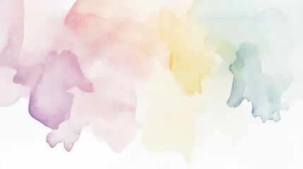 Obraz premium Abstract watercolor splashes in soft pastel tones