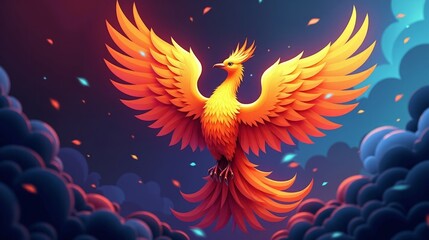 Dynamic Phoenix Artwork Representing Powerful Programming Framework Rise