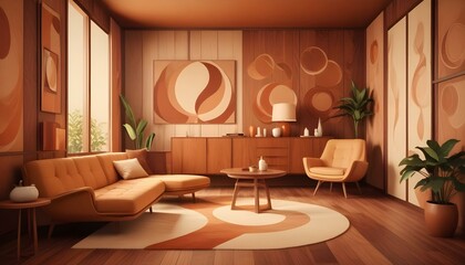 Photo interior modern design room 3d illustration;