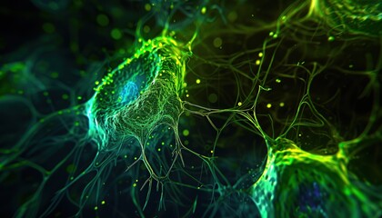 Obraz premium Human cell or Embryonic stem cell microscope background. Microscopic view of cells undergoing genetic modification