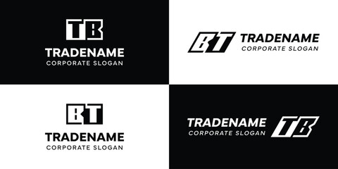 Letters BT and TB Square and Dynamic Logo Set, for business with Initials TB or BT