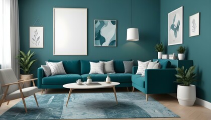 Photo interior modern design room 3d illustration;