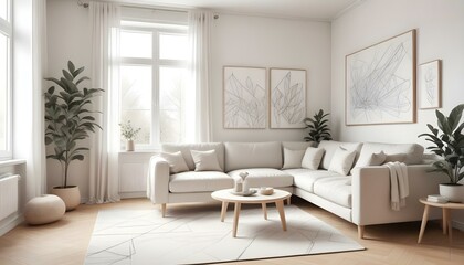 Fototapeta premium Photo interior modern design room 3d illustration;