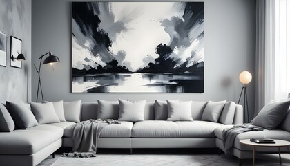 Photo interior modern design room 3d illustration;