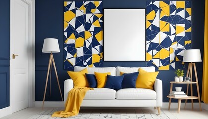 Photo interior modern design room 3d illustration;