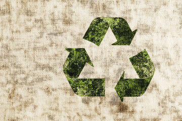 An eco-conscious background featuring a large recycling symbol composed of hand-drawn, green doodles on a textured, off-white canvas for a creative feel.