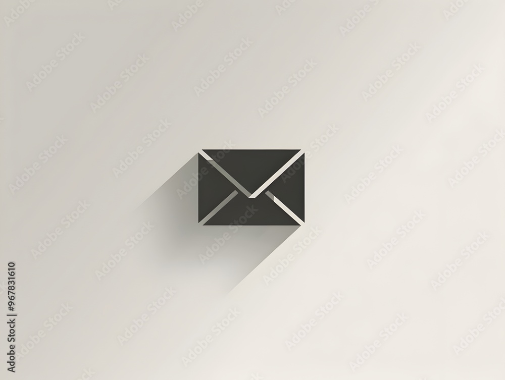 Poster minimalist email icon on simple modern background with copy space