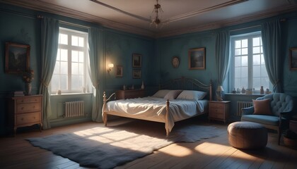 Photo interior modern design room 3d illustration;