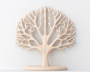 Elegant wooden tree sculpture featuring intricate branches, perfect for home decor and artistic display.