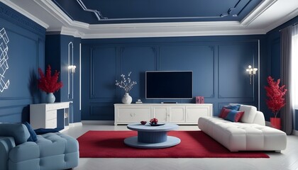 Photo interior modern design room 3d illustration;