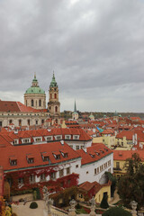 Fototapeta premium view of the St Nicholas Church from Vrtba Garden,Prague,Czech Republic