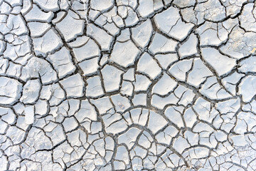 Dry cracked mud closeup