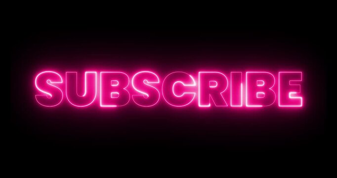 Social media follow up text effect subscribe now neon blue on black background