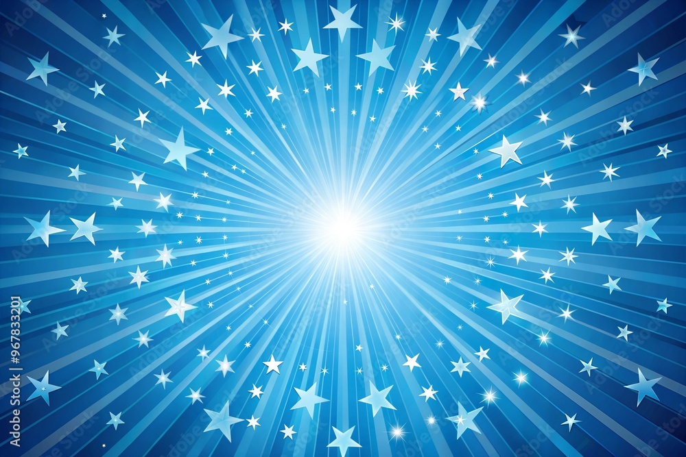 Canvas Prints abstract blue starburst background with central light