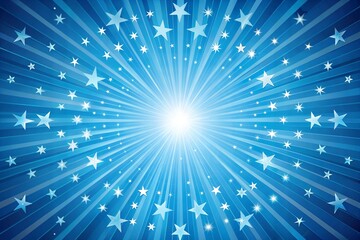 Abstract blue starburst background with central light
