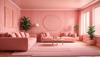 Photo interior modern design room 3d illustration;