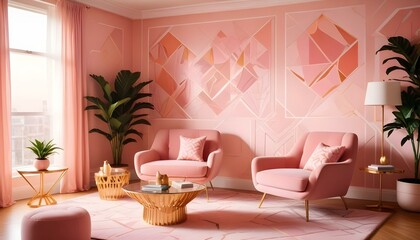 Photo interior modern design room 3d illustration;