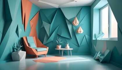 Photo interior modern design room 3d illustration;