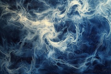 Obraz premium A colorful, abstract painting with a blue and red swirl