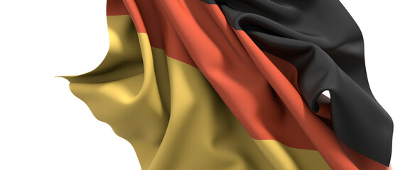 The German flag waves proudly in the wind