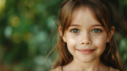 Smiling Girls Cheerful Childhood Cute Portrait