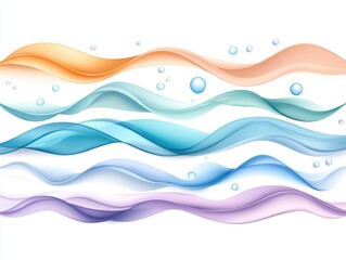 Abstract wave design with soft colors and bubbles, perfect for backgrounds, patterns, and creative projects.