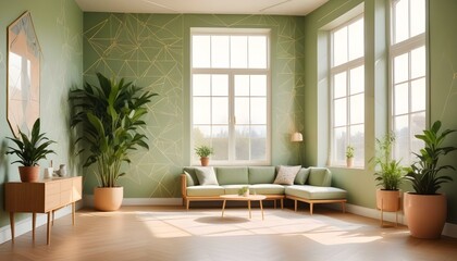 Photo interior modern design room 3d illustration;