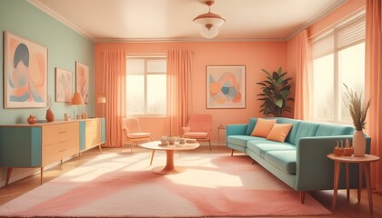 Photo interior modern design room 3d illustration;