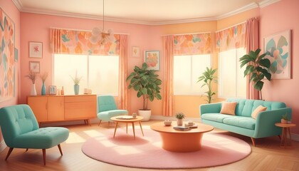 Photo interior modern design room 3d illustration;