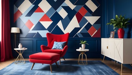 Photo interior modern design room 3d illustration;